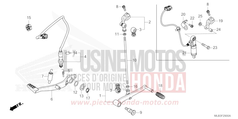 PEDAL von Hornet 750 GRAPHITE BLACK (NHB01) von 2026